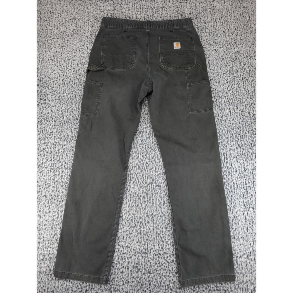 Carhartt Carpenter Pants Mens 36x36 Dark Gray Distressed Workwear Cotton Canvas - Picture 10 of 12